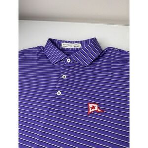 Mens Holderness & Bourne Purple Striped Polo Shirt Size XL Savannah Yacht Club